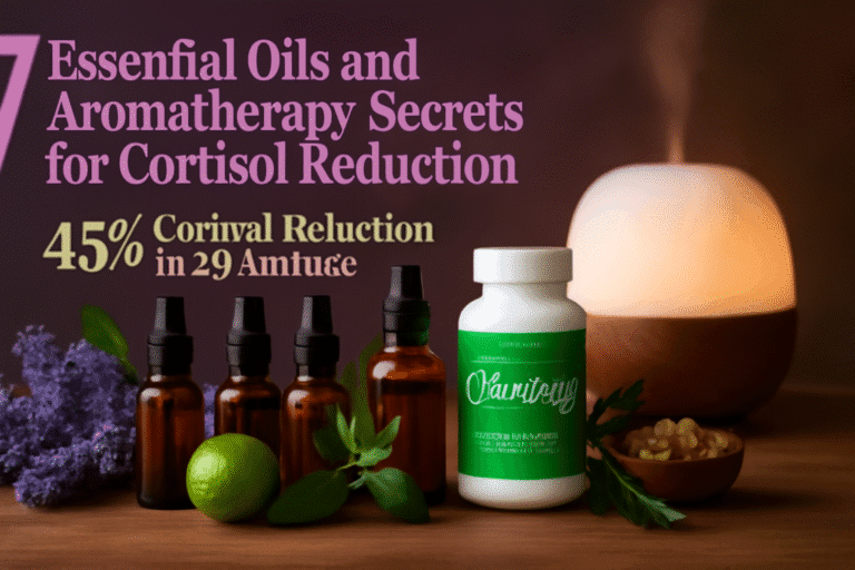 Essential oils for cortisol reduction including lavender, bergamot and frankincense"