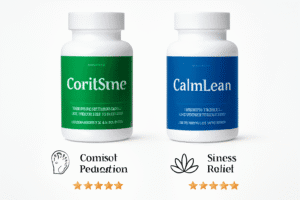 CortiSync vs CalmLean supplement comparison showing which stress relief formula is better for cortisol management"