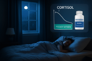 A person enjoying better sleep thanks to cortisol reduction supplements like CortiSync