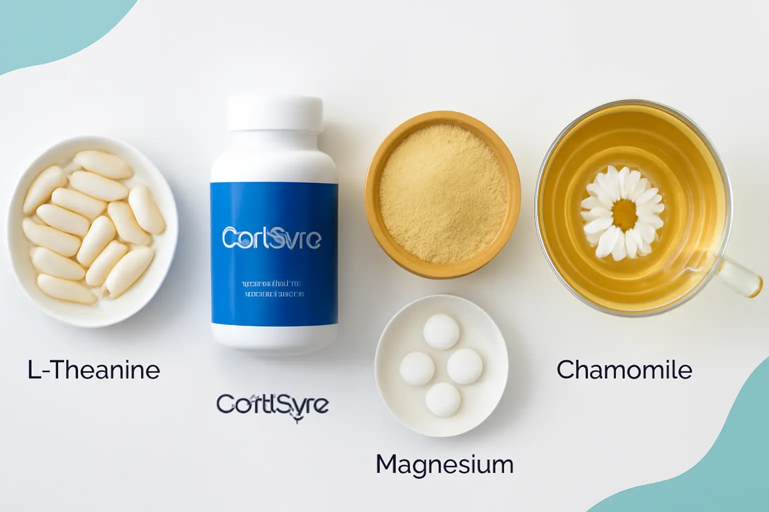 Anti-anxiety supplements that work fast and naturally including L-Theanine CortiSync Ashwagandha Magnesium and Chamomile for rapid natural anxiety relief