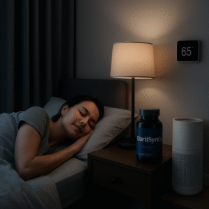 sleep environment cortisol optimization bedroom setup with CortiSync