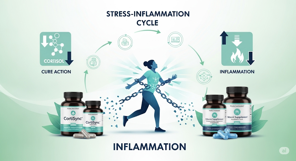 5 best supplements to reduce cortisol and inflammation featuring CortiSync for dual-action anti-inflammatory benefits