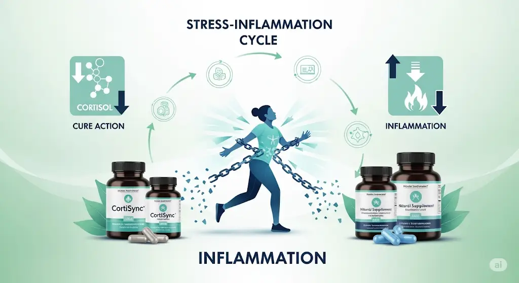 5 best supplements to reduce cortisol and inflammation featuring CortiSync for dual-action anti-inflammatory benefits