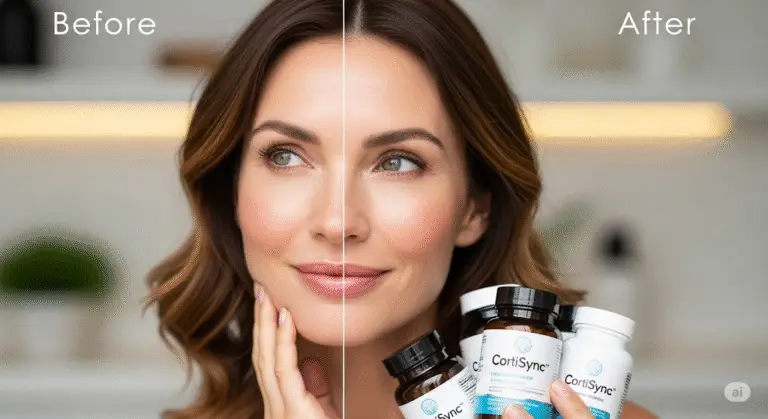 Supplements for stress-related skin problems featuring CortiSync for clear, youthful skin transformation