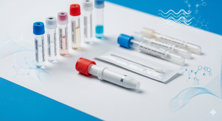 Professional cortisol test kit online guide featuring home sample collection and FDA-approved lab analysis
