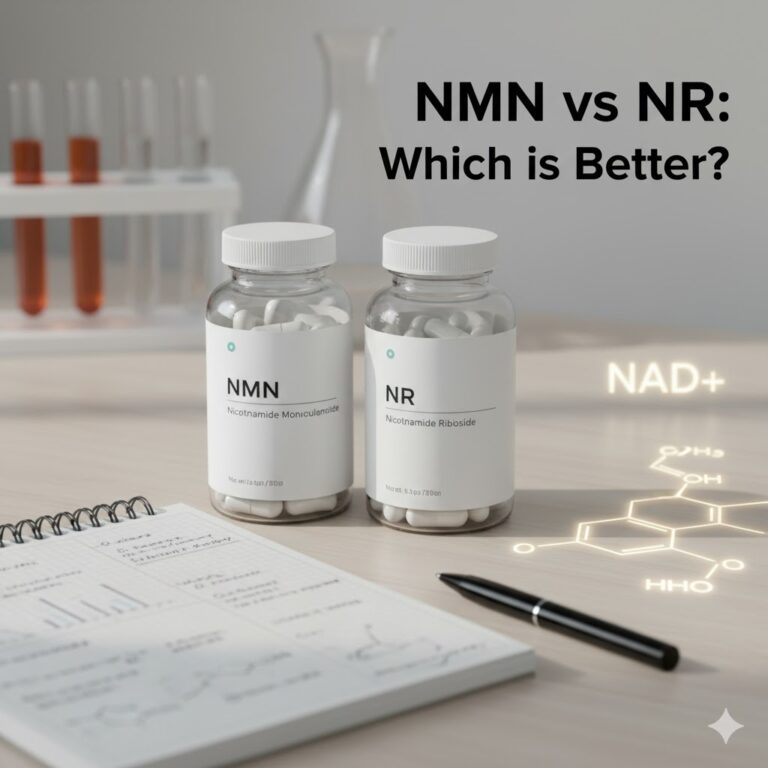 Editorial overview illustrating nmn vs nr which is better for modern longevity routines