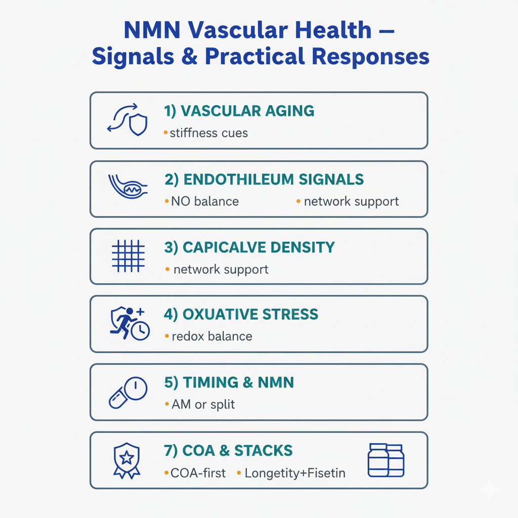 NMN vascular health infographic plan